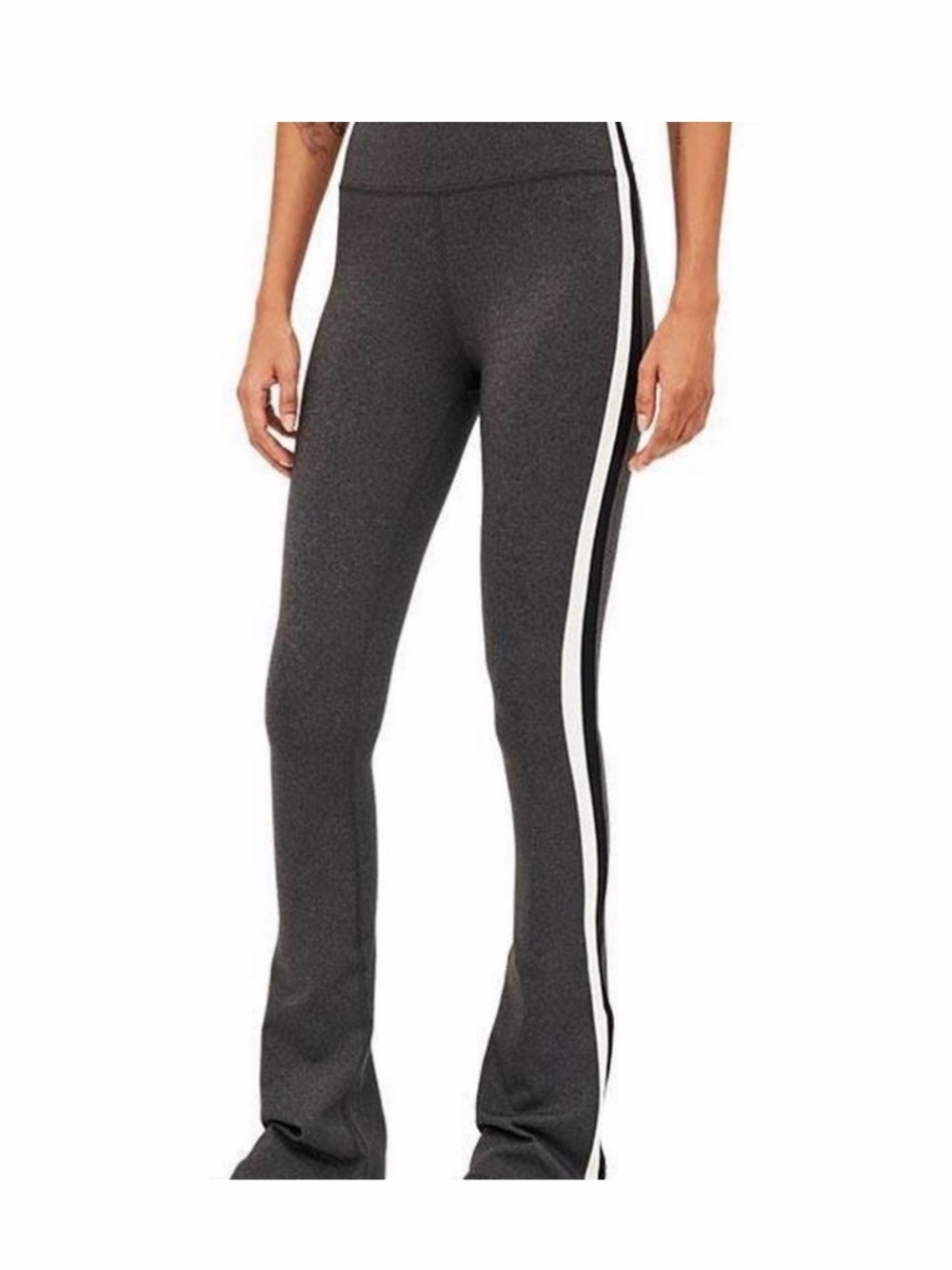 Splits59 Charcoal Flare Pants with White Side Stripe